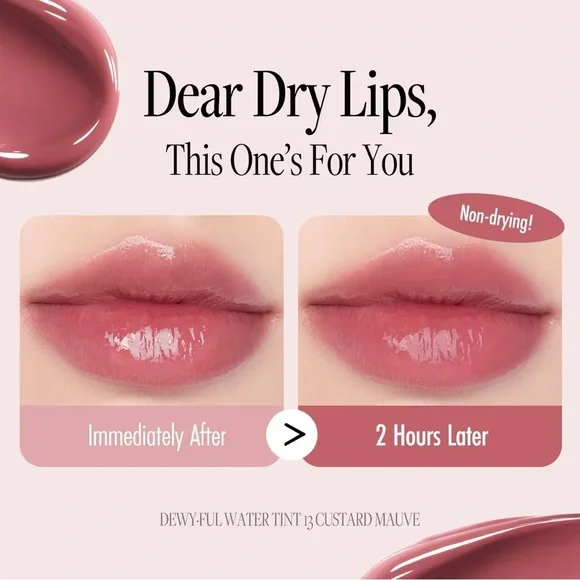 Rom&nd 13 Custard Mauve Dewyful Water Tint- cool creamy mauve, buildable, dewy - Picture 6 of 15